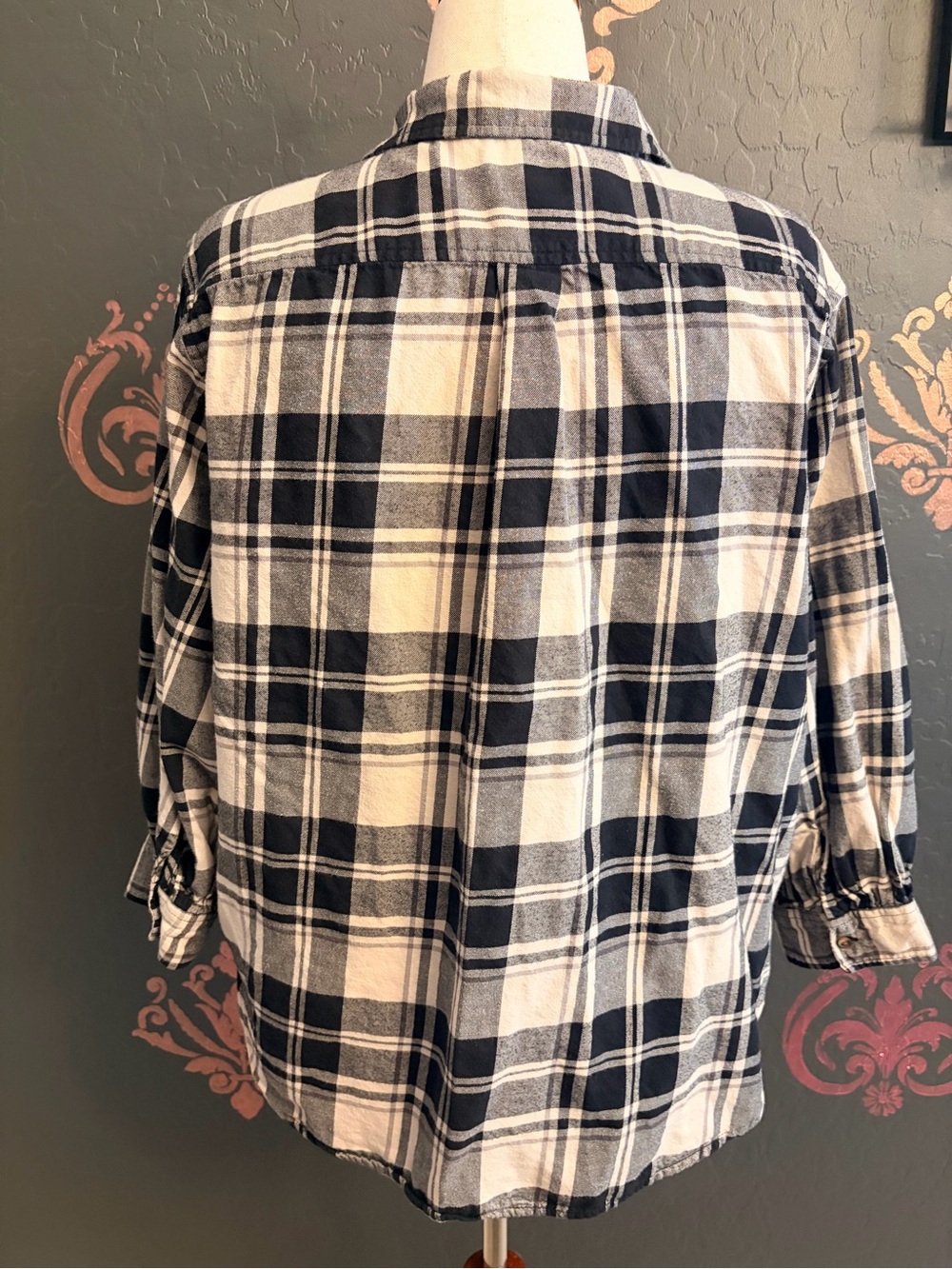 Free Assembly Black and White Plaid Shirt - Picture 2 of 4
